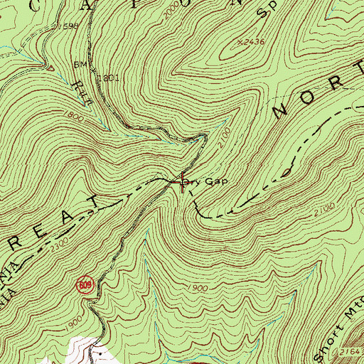Topographic Map of Dry Gap, VA