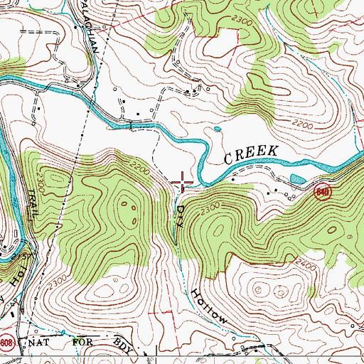 Topographic Map of Dry Hollow, VA