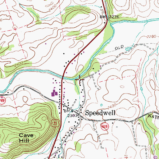 Topographic Map of Dry Run, VA