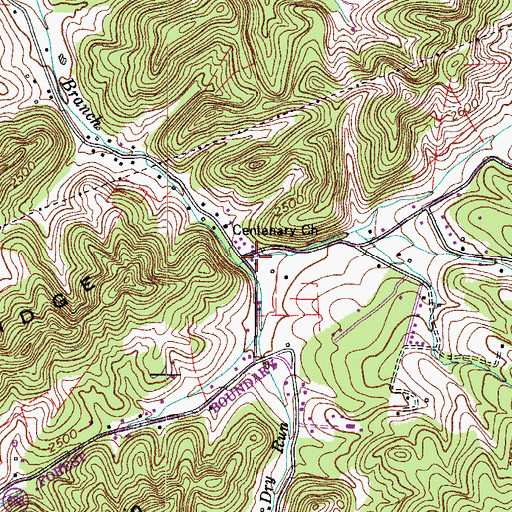 Topographic Map of Dry Run, VA