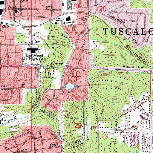 Topographic Map of Lake Shore, AL