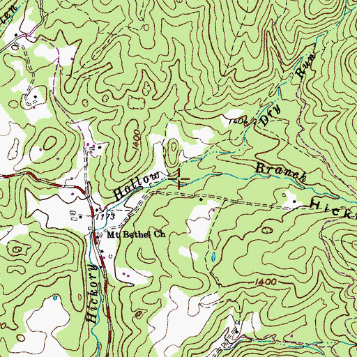 Topographic Map of Dry Run, VA