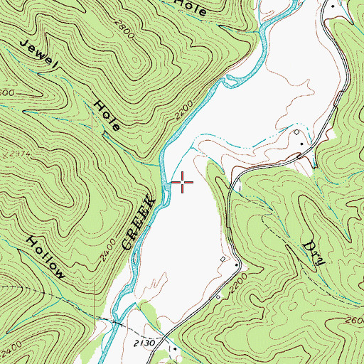 Topographic Map of Dry Run, VA