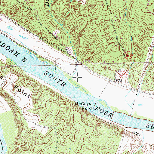 Topographic Map of Dry Run, VA
