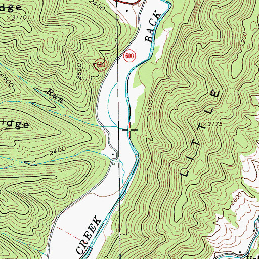 Topographic Map of Dry Run, VA
