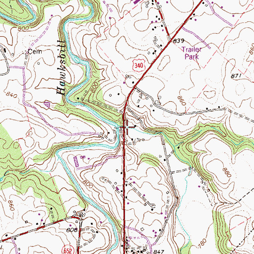 Topographic Map of Dry Run, VA