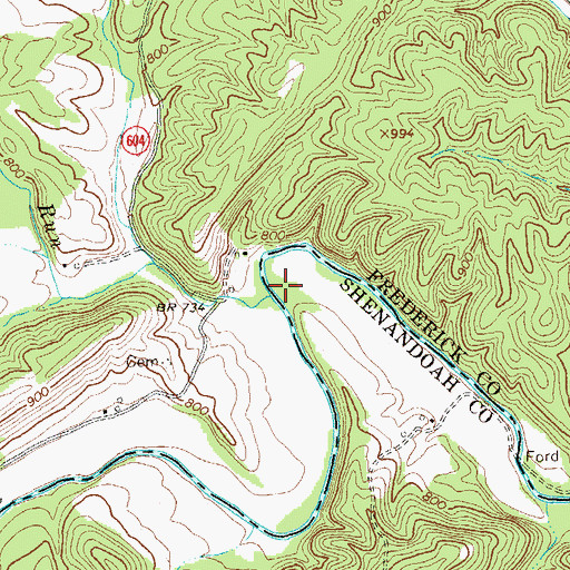 Topographic Map of Duck Run, VA