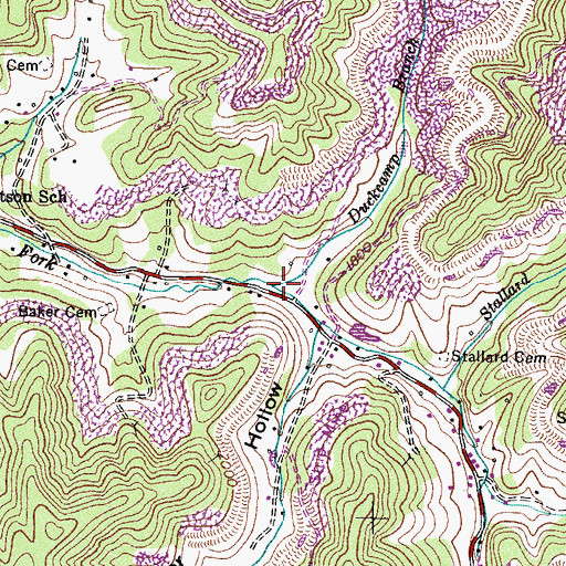 Topographic Map of Duckcamp Branch, VA