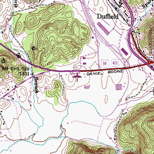 Topographic Map of Duffield Primary School, VA