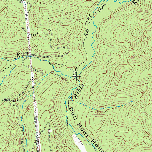 Topographic Map of Dull Hunt Hollow, VA