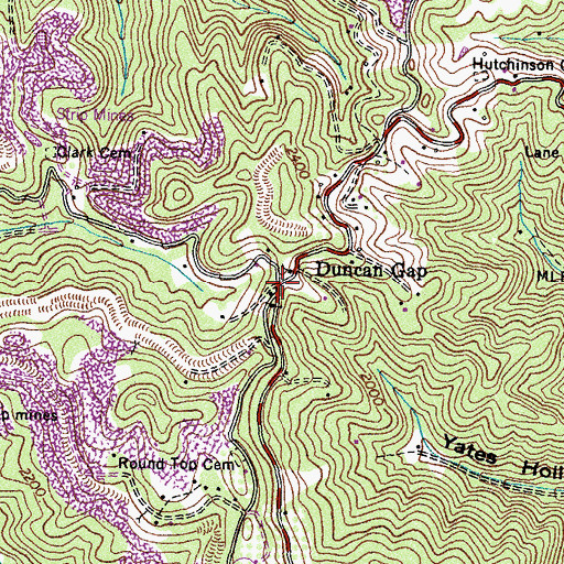 Topographic Map of Duncan Gap, VA