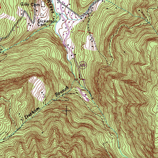 Topographic Map of Durham Branch, VA