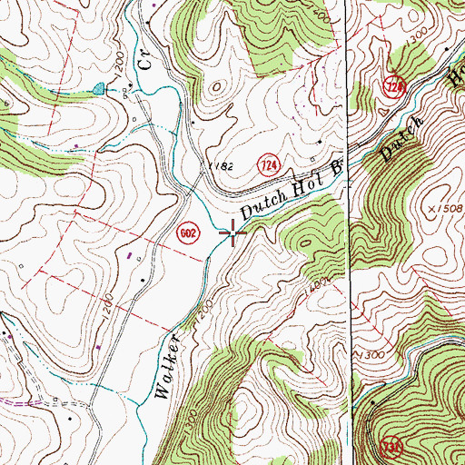 Topographic Map of Dutch Hollow Branch, VA