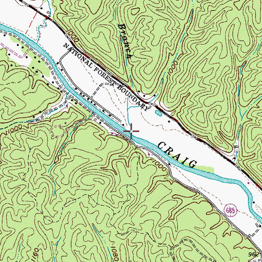 Topographic Map of Dutchman Branch, VA