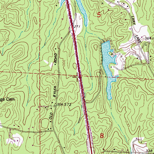 Topographic Map of Lakewood Baptist Chapel, AL