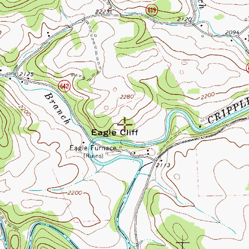 Topographic Map of Eagle Cliff, VA