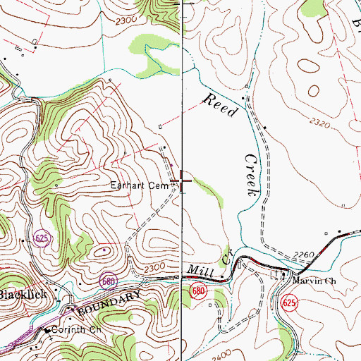 Topographic Map of Earhart Cemetery, VA
