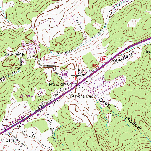 Topographic Map of Earls Cemetery, VA