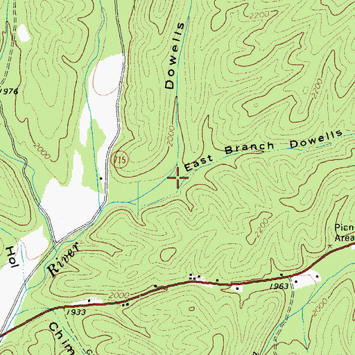 Topographic Map of East Branch Dowells Draft, VA