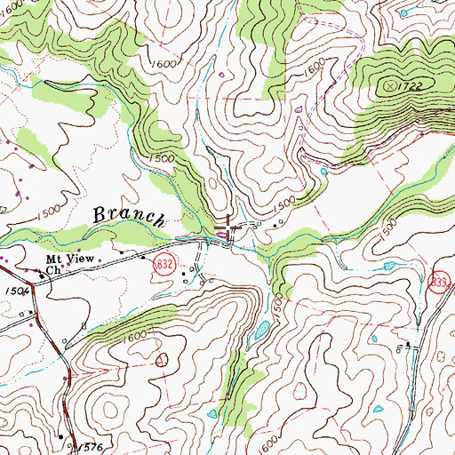 Topographic Map of East Dry Branch, VA