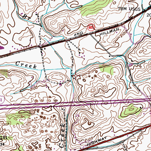 Topographic Map of East Fork Hall Creek, VA
