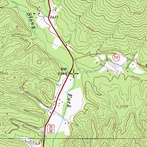 Topographic Map of East Fork Stony Fork, VA