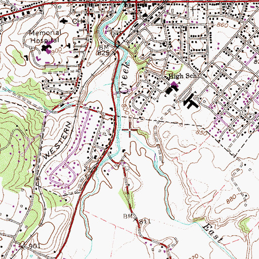 Topographic Map of East Hawksbill Creek, VA