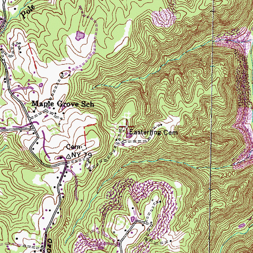 Topographic Map of Easterling Cemetery, VA