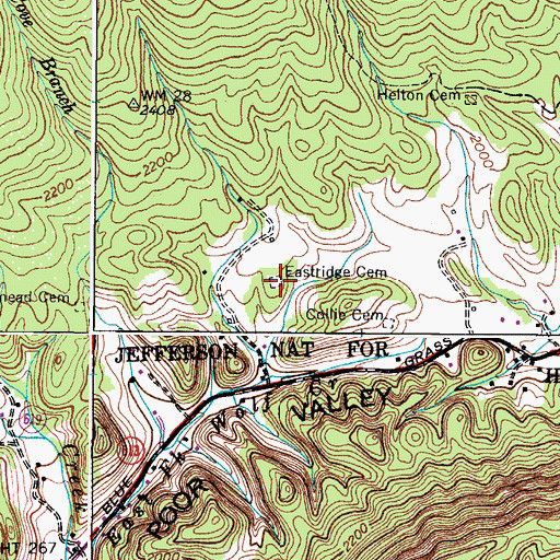 Topographic Map of Eastridge Cemetery, VA