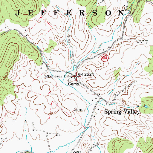 Topographic Map of Ebenezer Church, VA