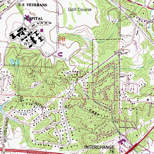 Topographic Map of Laurel Hills, AL