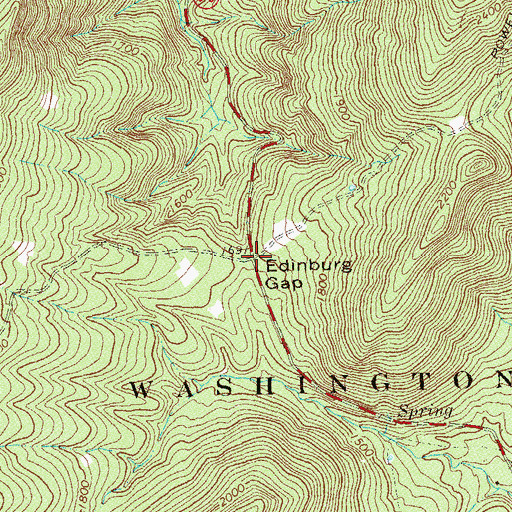 Topographic Map of Edinburg Gap, VA