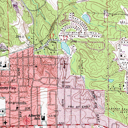Topographic Map of Lavelle Woods, AL