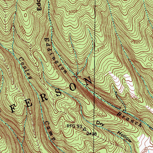 Topographic Map of Edington Cove, VA