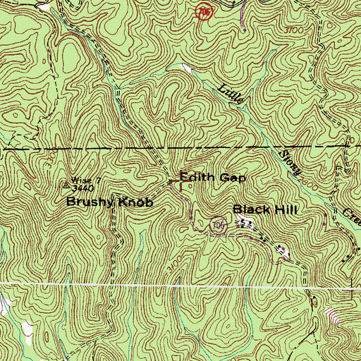 Topographic Map of Edith Gap, VA