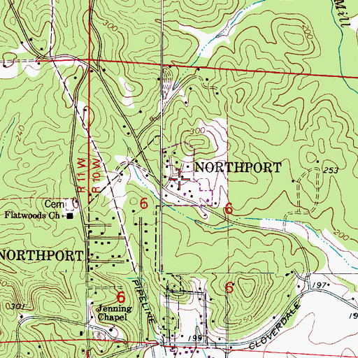 Topographic Map of Lavender Acres, AL