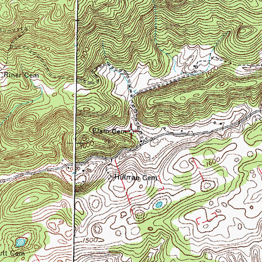 Topographic Map of Elam Cemetery, VA