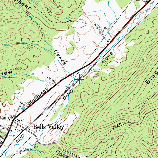 Topographic Map of Elephant Creek, VA