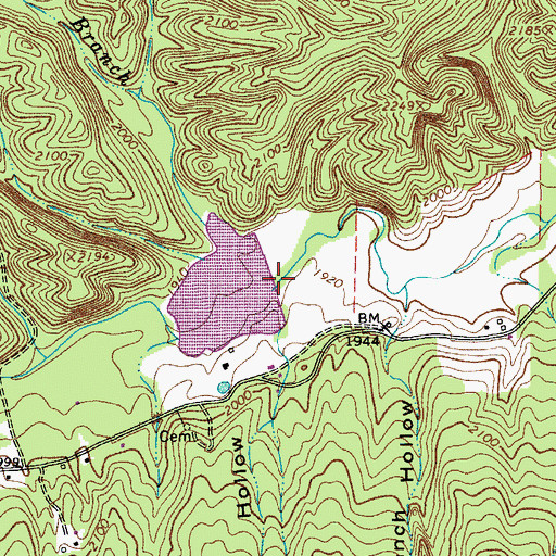 Topographic Map of Eliber Springs Branch, VA