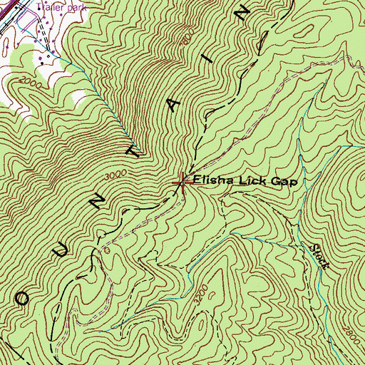 Topographic Map of Elisha Lick Gap, VA