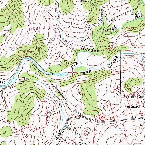 Topographic Map of Elk Garden Creek, VA