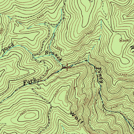 Topographic Map of Elk Pond Branch, VA
