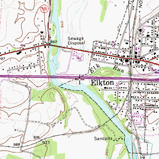 Topographic Map of Elk Run, VA