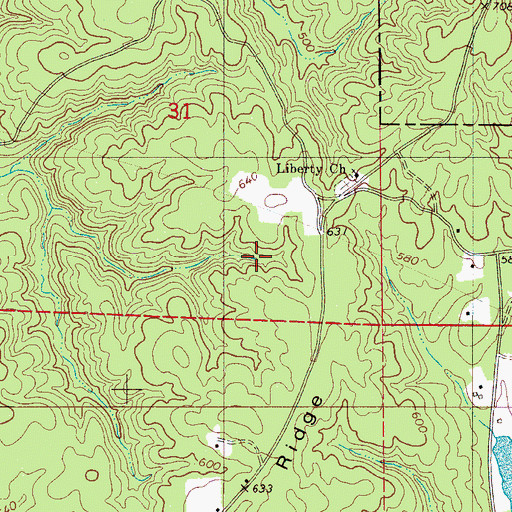 Topographic Map of Liberty Church Spring, AL