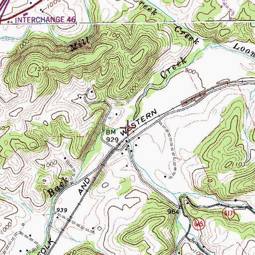 Topographic Map of Ellis Run, VA