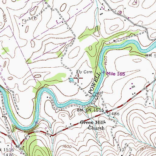 Topographic Map of Ely Cemetery, VA