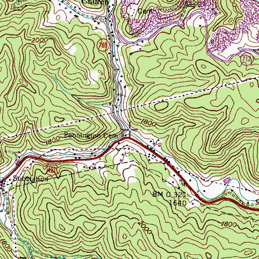Topographic Map of Ely Creek, VA