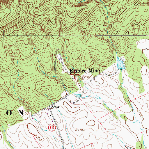 Topographic Map of Empire Mine, VA