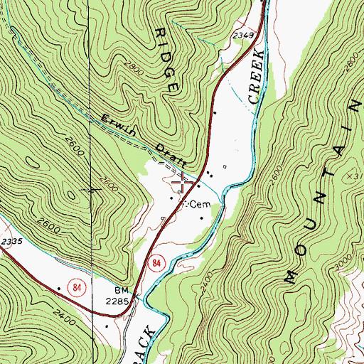 Topographic Map of Erwin Draft, VA