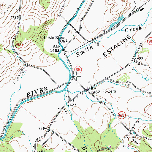 Topographic Map of Estaline Valley, VA